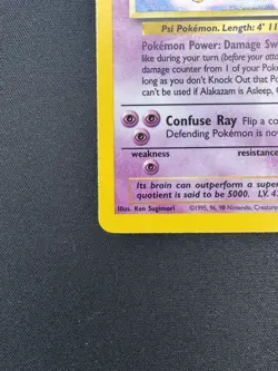 Pokemon TCG Alakazam Base Set 1/102 Holo Unlimited Holo Rare - MP - Image 2