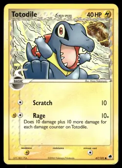 Totodile (Delta Species) 67/101 Dragon Frontiers Pokemon - Image 1