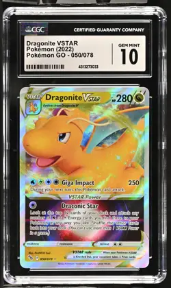 CGC 10 - GEM MINT - Dragonite VSTAR 050/078 Pokemon GO Holo - Image 1