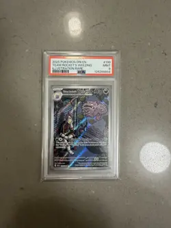 2025 POKEMON DESTINED RIVALS ILLUSTRATION RARE #199 TEAM ROCKET'S WEEZING PSA 9 - Image 1