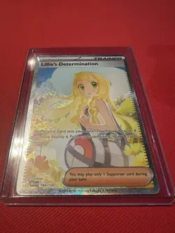 Pokemon TCG Lillie's Determination 184/132 Full Art Trainer Near Mint Condition - Image 1
