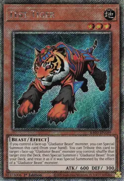 Yugioh Test Tiger RA03-EN189 - Platinum Secret Rare - Image 1