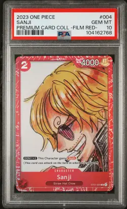 2023 ONE PIECE PREMIUM CARD COLL -ONE PIECE FILM RED- #004 SANJI PSA 10 - Image 1