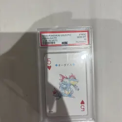 2000 POKEMON GOLD VERSION PLAYING CARDS 160C FERALIGATR 5 OF HEARTS PSA 10! Po21 - Image 1