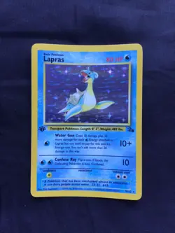 Pokemon Cards: 1st Edition Fossil Rare Holo: Lapras 10/62 - Image 1