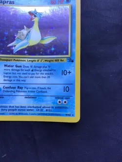 Pokemon Cards: 1st Edition Fossil Rare Holo: Lapras 10/62 - Image 5