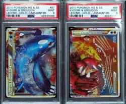 Kyogre & Groudon Legend Top & Bottom HS Undaunted Pokemon Card PSA 9 Mint Set - Image 1