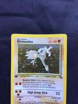 Pokemon Cards: 1st Edition Fossil Rare Holo: Hitmonlee 7/62 - Image 2