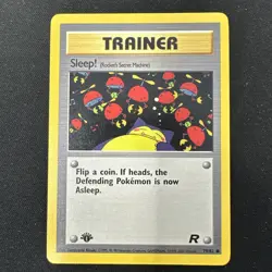 Trainer Sleep 79/82 1st Edition Team Rocket Pokemon Card WOTC Common LP - Image 1