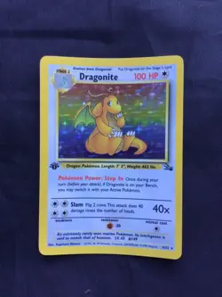 Pokemon Cards: 1st Edition Fossil Rare Holo: Dragonite 4/62 - Image 1