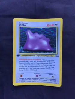 Pokemon Cards: 1st Edition Fossil Rare Holo: Ditto 3/62 - Image 1