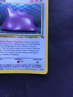 Pokemon Cards: 1st Edition Fossil Rare Holo: Ditto 3/62 - Image 5