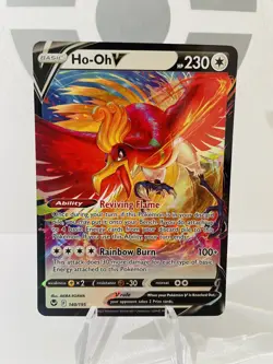 Pokemon Ho-Oh V 140/195 Silver Tempest Full Art NM Rare V card NM - Image 1
