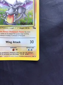 Pokemon Cards: 1st Edition Fossil Rare Holo Prerelease: Aerodactyl 1/62 - Image 5