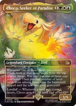 Choco, Seeker of Paradise Borderless Chocobo Track FOIL MTG Final Fantasy - Image 1