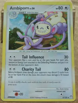 Ambipom 3/123 Rare Holo Mysterious Treasures Set Pokemon LP - Image 1