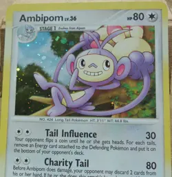 Ambipom 3/123 Rare Holo Mysterious Treasures Set Pokemon LP - Image 2