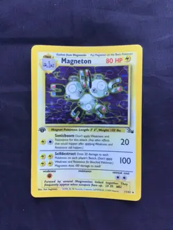 Pokemon Cards: 1st Edition Fossil Rare Holo: Magneton 11/62 - Image 1