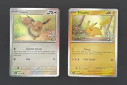 Pikachu & Eevee Stamped Promos - Cosmos Holo Pokemon TCG Holiday Calendar 2025 - Image 2