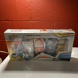 Pokemon TCG Legends of Johto Pin Collection Box Factory Sealed 9 Packs, 3 Pins - Image 1