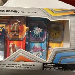 Pokemon TCG Legends of Johto Pin Collection Box Factory Sealed 9 Packs, 3 Pins - Image 4