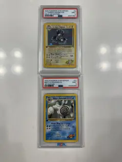 2000 Pokemon Gym Heroes Magneton Holo and Poliwrath both PSA 9 and 1st Edition - Image 1