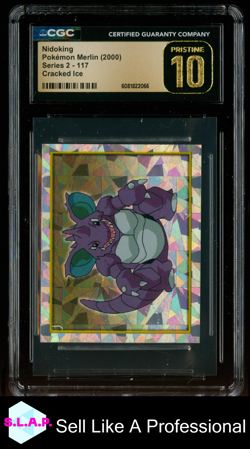 NIDOKING POKEMON MERLIN 117 2000 SERIES 2 CRACKED ICE CGC PRISTINE 10 - Image 1