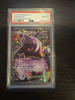 Pokemon Gengar EX 34/119 2014 XY Phantom Forces PSA 10 Gem English Ultra Rare - Image 1