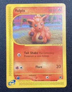 Vulpix 2002 Pokemon Expedition #136/165 Regular Common Lightly Played - Image 1