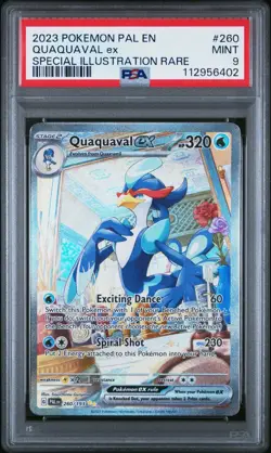PSA 9 2023 Pokemon Paldea Evolved #260 Quaquaval ex MINT Special Illustration Ra - Image 1