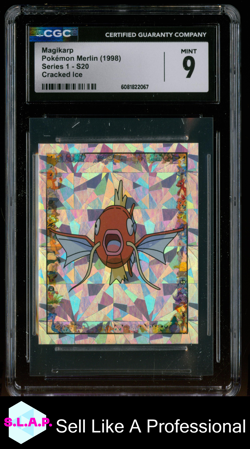 MAGIKARP POKEMON MERLIN S20 1198 SERIES 1 CRACKED ICE CGC 9 - Image 1