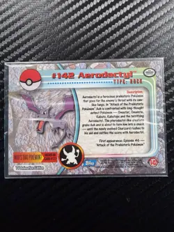 Aerodactyl 142 Rainbow Foil Pokemon 2000 Topps TV Animation Edition - Image 2