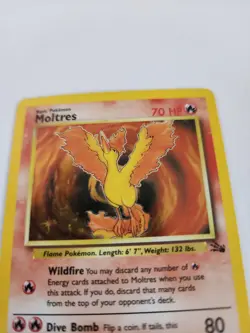 1999 POKEMON FOSSIL #12/62 MOLTRES HOLO LP - Image 3