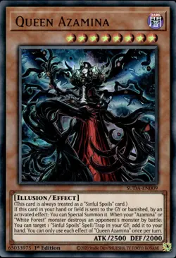 Queen Azamina - Ultra Rare 1st Edition SUDA-EN009 - NM - YuGiOh - Image 1