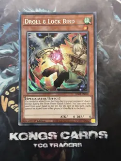 RA02-EN006 "Droll & Lock Bird" Alt Art Collector's Rare YuGiOh! NEW - Image 1