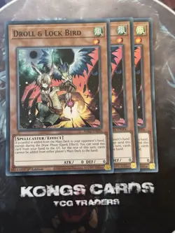 3X RA02-EN006 Droll & Lock Bird Super Rare 1st Edition YuGiOh! PLAYSET - Image 1