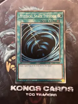 RA02-EN048 "Mystical Space Typhoon" Platinum Secret Rare YuGiOh! NEW - Image 1