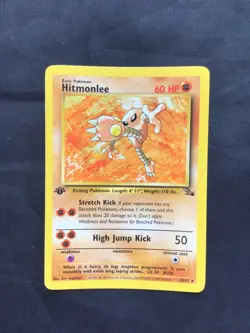 Pokemon Cards: Fossil 1st Edition Rare: Hitmonlee 22/62 - Image 1