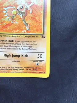 Pokemon Cards: Fossil 1st Edition Rare: Hitmonlee 22/62 - Image 4