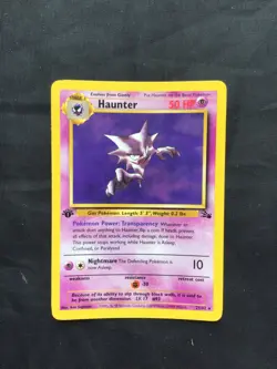Pokemon Cards: Fossil 1st Edition Rare: Haunter 21/62 - Image 1