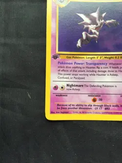 Pokemon Cards: Fossil 1st Edition Rare: Haunter 21/62 - Image 5