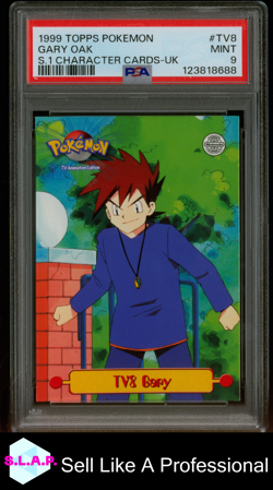 GARY OAK S.1 UK TOPPS POKEMON SERIES 1 CHARACTER CARDS 1999 TV8 PSA 9 - Image 1