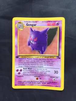 Pokemon Cards: Fossil 1st Edition Rare: Gengar 22/62 - Image 1