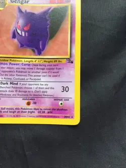 Pokemon Cards: Fossil 1st Edition Rare: Gengar 22/62 - Image 4