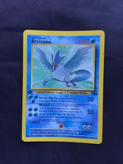 Pokemon Cards: Fossil 1st Edition Rare: Articuno 17/62 - Image 1