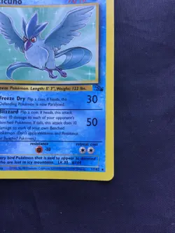Pokemon Cards: Fossil 1st Edition Rare: Articuno 17/62 - Image 4