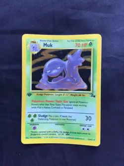 Pokemon Cards: 1st Edition Fossil Rare Holo: Muk 13/62 - Image 1