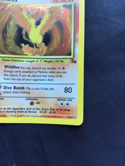 Pokemon Cards: 1st Edition Fossil Rare Holo: Moltres 12/62 - Image 5