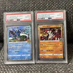 Pokemon Card Groudon Kyogre 25th Reverse Holo PSA10 Consecutive Number Set - Image 1