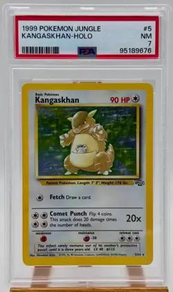 PSA 7 Kangaskhan Holo 5/64 Jungle Pokemon Card ENG carta gradata 1999 - Image 1